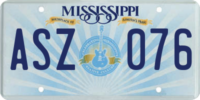 MS license plate ASZ076