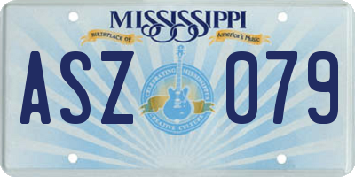 MS license plate ASZ079