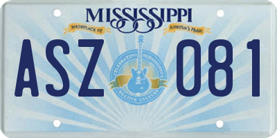 MS license plate ASZ081