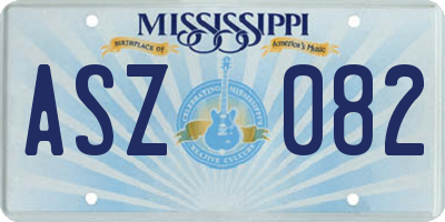 MS license plate ASZ082