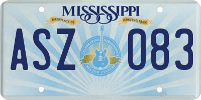 MS license plate ASZ083