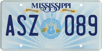 MS license plate ASZ089
