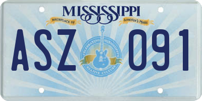 MS license plate ASZ091