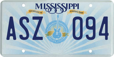 MS license plate ASZ094
