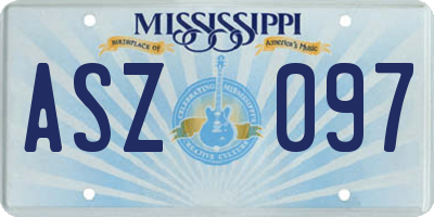 MS license plate ASZ097