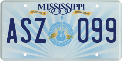 MS license plate ASZ099