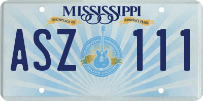 MS license plate ASZ111