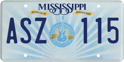 MS license plate ASZ115