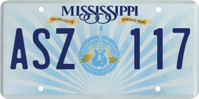MS license plate ASZ117