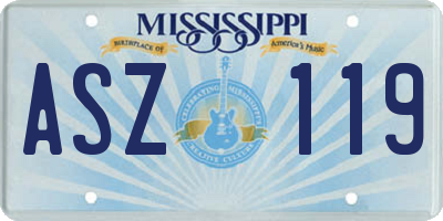 MS license plate ASZ119