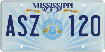 MS license plate ASZ120