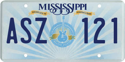 MS license plate ASZ121