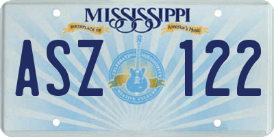 MS license plate ASZ122