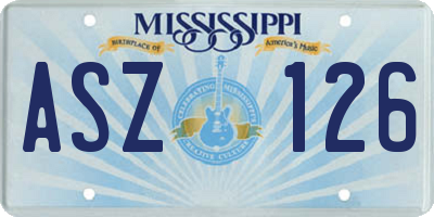 MS license plate ASZ126