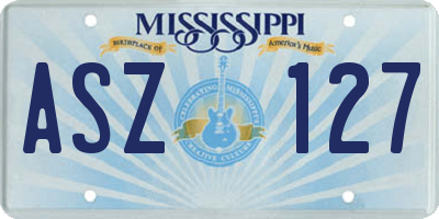 MS license plate ASZ127