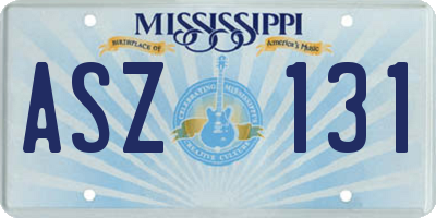 MS license plate ASZ131