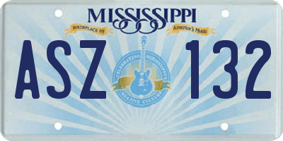 MS license plate ASZ132