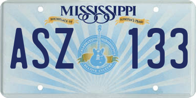 MS license plate ASZ133