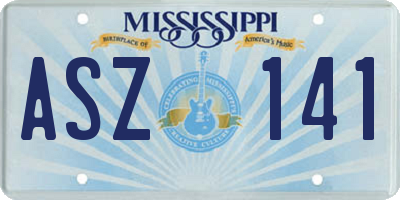 MS license plate ASZ141