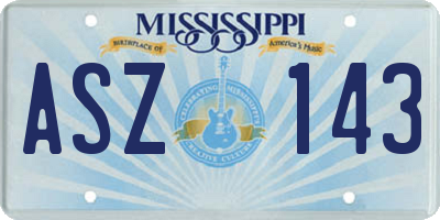 MS license plate ASZ143