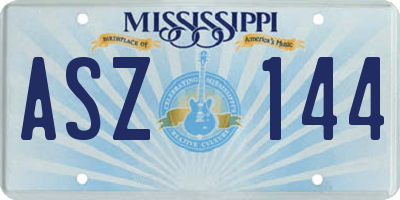 MS license plate ASZ144
