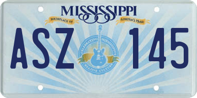 MS license plate ASZ145