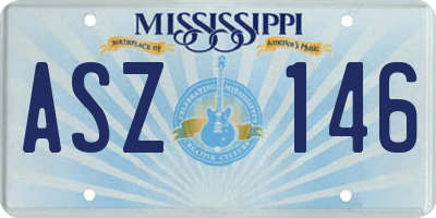 MS license plate ASZ146