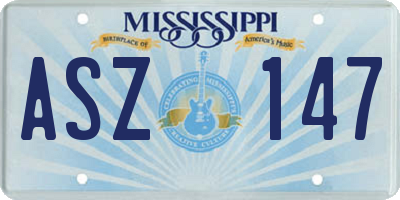 MS license plate ASZ147