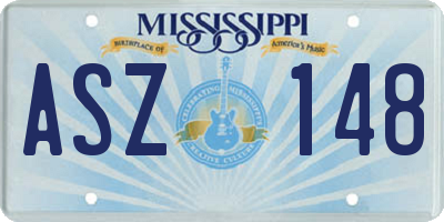 MS license plate ASZ148