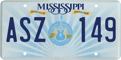 MS license plate ASZ149