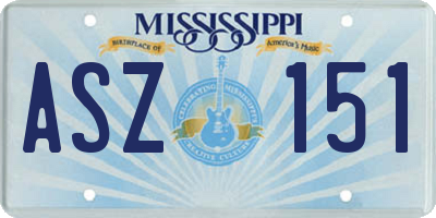 MS license plate ASZ151