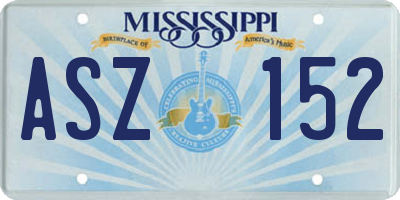 MS license plate ASZ152