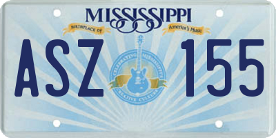 MS license plate ASZ155