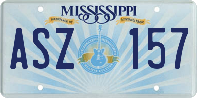 MS license plate ASZ157
