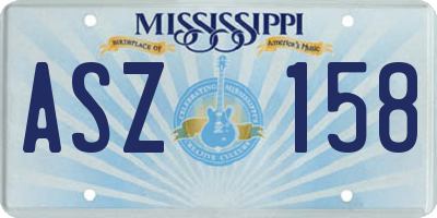 MS license plate ASZ158