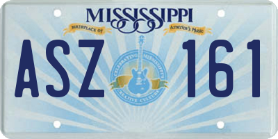 MS license plate ASZ161
