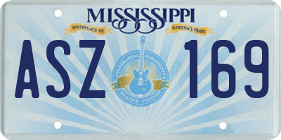 MS license plate ASZ169
