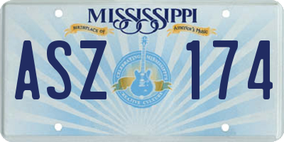 MS license plate ASZ174