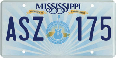 MS license plate ASZ175