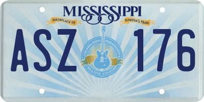 MS license plate ASZ176