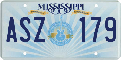 MS license plate ASZ179