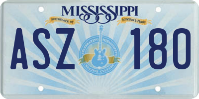 MS license plate ASZ180