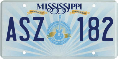 MS license plate ASZ182