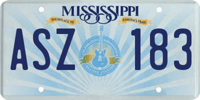 MS license plate ASZ183