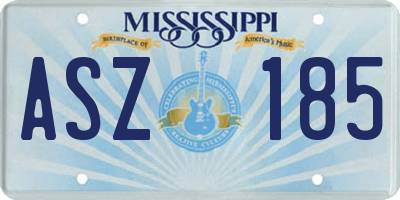 MS license plate ASZ185