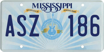 MS license plate ASZ186