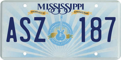 MS license plate ASZ187