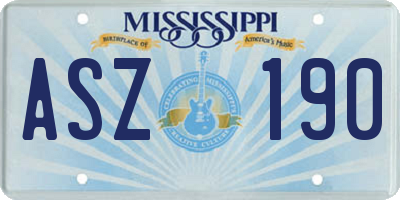 MS license plate ASZ190
