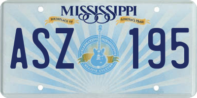 MS license plate ASZ195