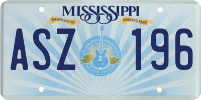 MS license plate ASZ196